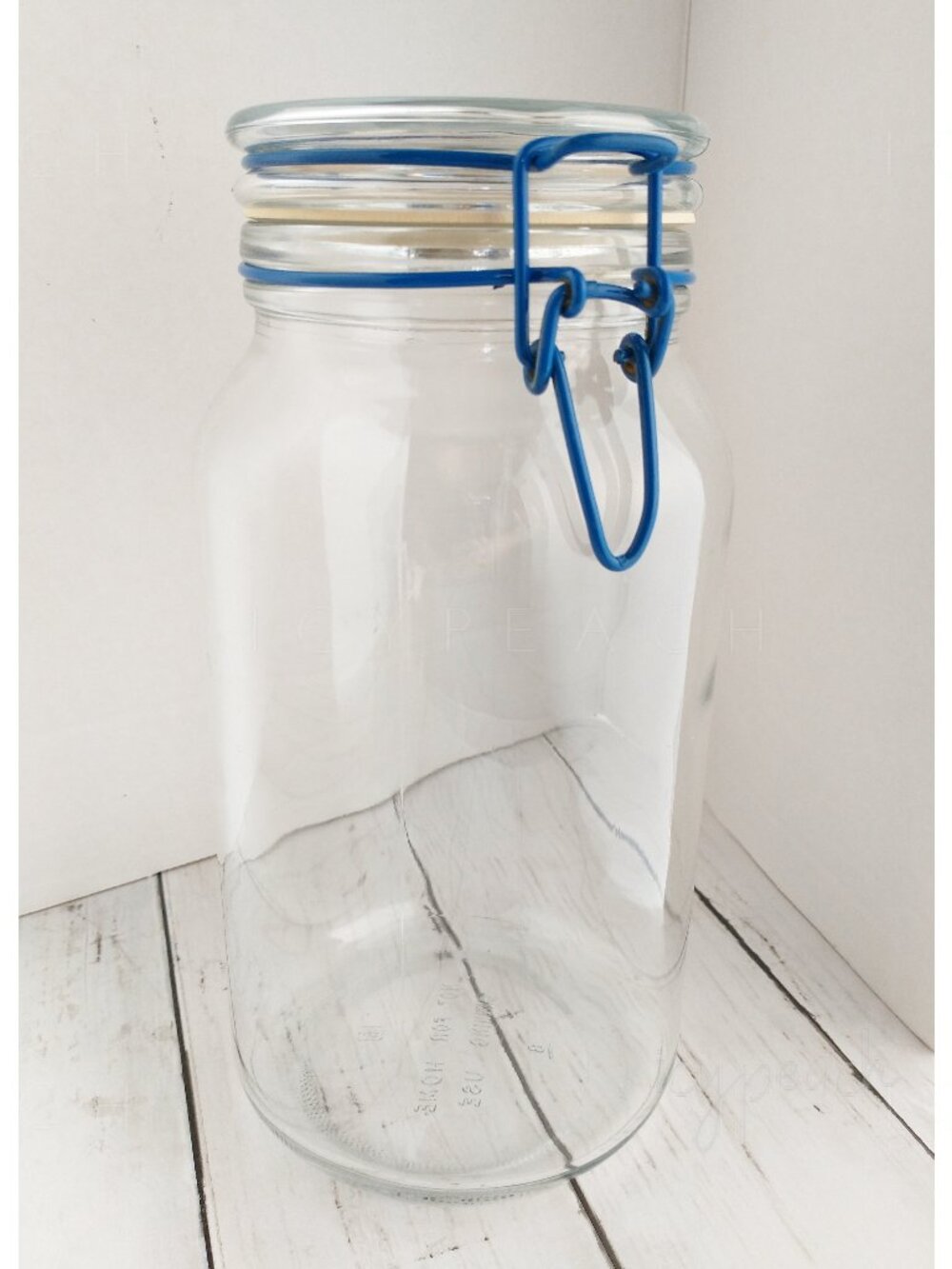 Anchor Hocking Bail Lid Glass Jar Vtg Wire Bale Storage Canister 90s Kitchenalia